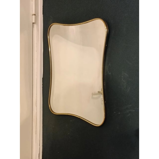 Italian Brass Wall Mirror by Gio Ponti, 1960s For Sale - Image 6 of 9
