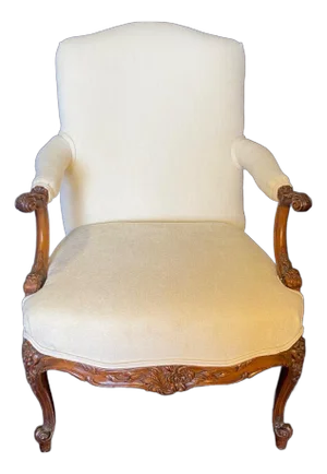 French 19th Century Carved Louis XV Walnut Armchair or Fauteuil From Provence