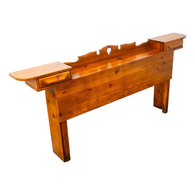 Mid Century Modern Headboard Full Sz Franklin Shockey Pine Nightstand 2 Drawers For Sale