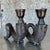 Vintage Boho Patinated Metal Curly Horn Candlesticks - A Pair For Sale In West Palm - Image 6 of 9