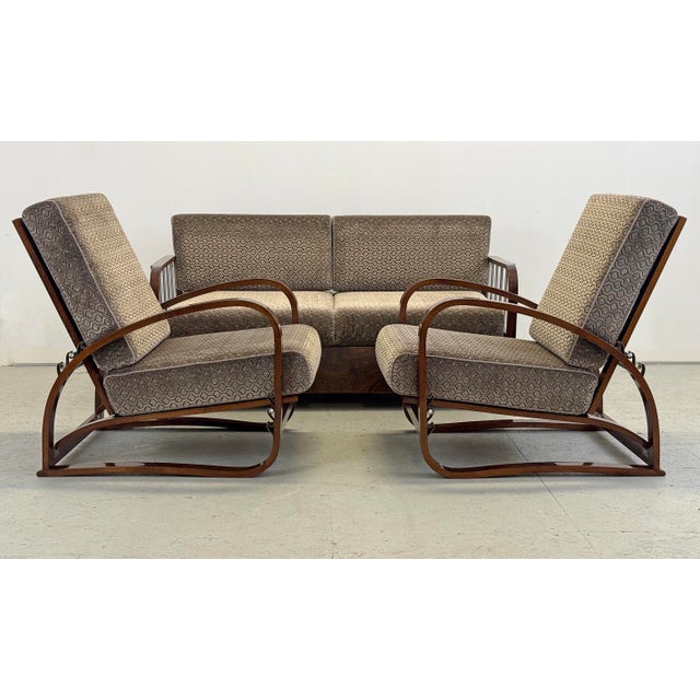 Art Deco Lounge Suite by Jindřich Halabala for Up Závody, 1930s, Set of 3 For Sale - Image 3 of 18