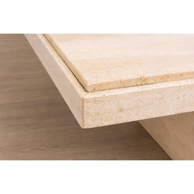 Postmodern Travertine Coffee/Cocktail Table c.1970 Italy For Sale - Image 4 of 5