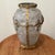 The Antique Frosted Sculpted Vase with French Gold Metal Filigree and Cameo Medallion is a stunning decorative collectible...