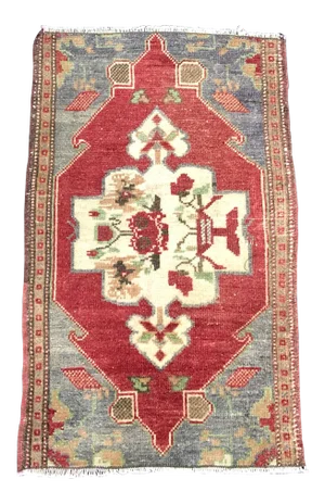 1960s Vintage Art Deco Turkish Handmade Rug- 1′6″ × 2′6″