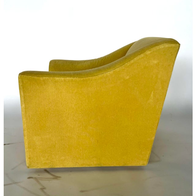 1980s Vintage Upholstered Yellow Club Chair For Sale In Denver - Image 6 of 6