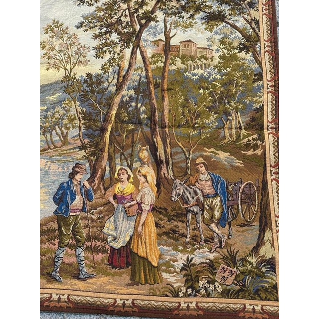 Beautiful French vintage tapestry dating from the second half of the 20th century, produced by the renowned Jules Pansu...