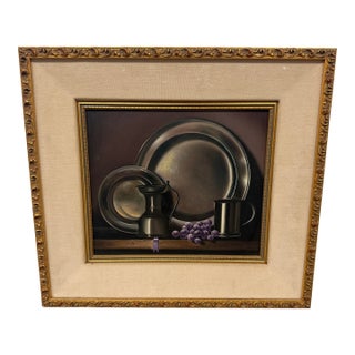 John Rand Taylor Pewter Tableware Still-Life Original Print, Signed For Sale
