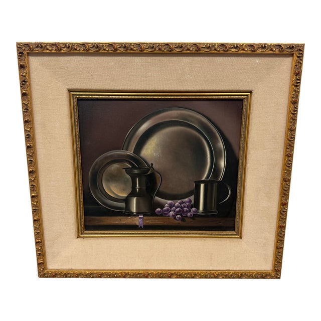 John Rand Taylor Pewter Tableware Still-Life Original Print, Signed For Sale