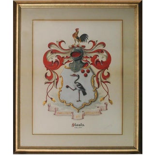 "Staats" Gouache Armorial Coat-of-Arms For Sale