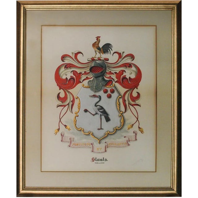 "Staats" Gouache Armorial Coat-of-Arms For Sale