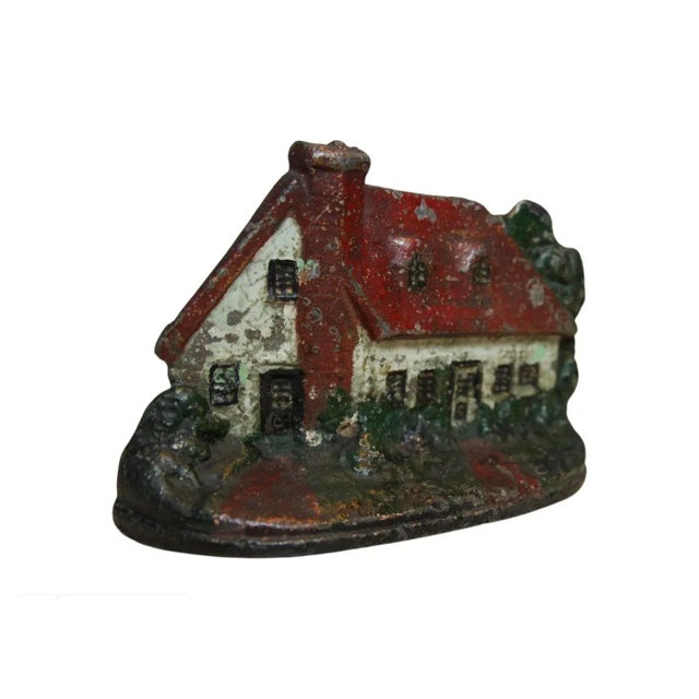 Early 20th Century Early 20th Century Cape Cod Cottage Painted Cast Iron Doorstop, L.A.C.S. #730 For Sale - Image 5 of 7