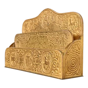 Tiffany Studios New York Zodiac Pattern Bronze Doré Letter Rack