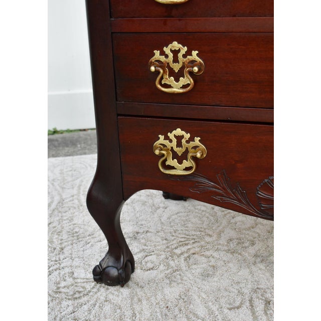 Antique Carved & Inlaid Mahogany French Style Ladies Slant Front Desk For Sale In Philadelphia - Image 6 of 12