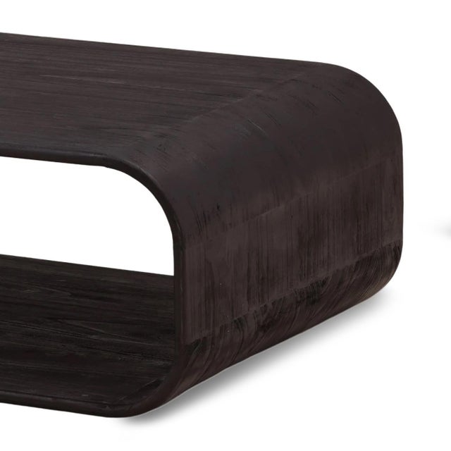 Black Rounded Shelf Coffee Table For Sale - Image 4 of 11