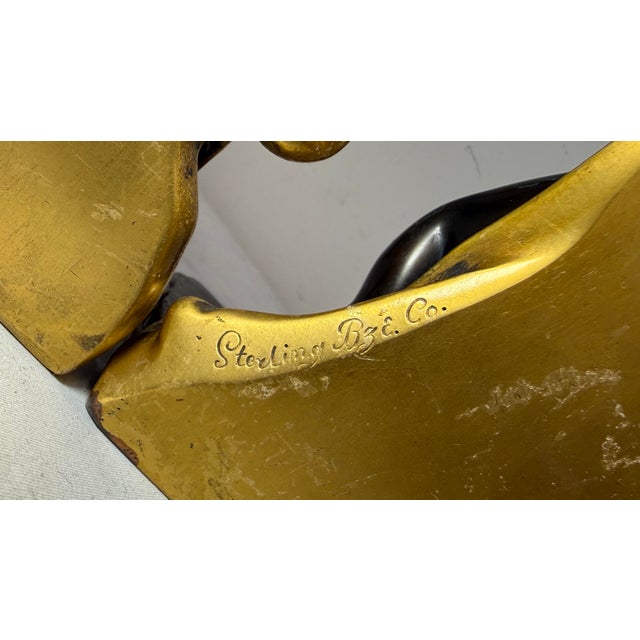 Pair of Antique 1800's Sterling Bronze Co Cherub Putti Ormolu Patinated Bookends For Sale - Image 14 of 17