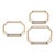 Set of 3 Gold Metal & Glass Floating Wall Display Shelves For Sale