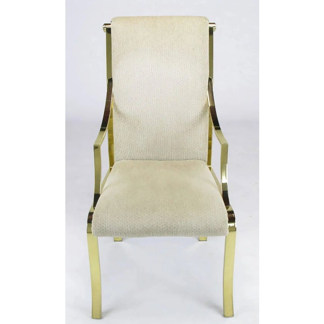 Set of Six Art Deco Revival Brass Dining Chairs by Design Institute of America For Sale In Chicago - Image 6 of 10