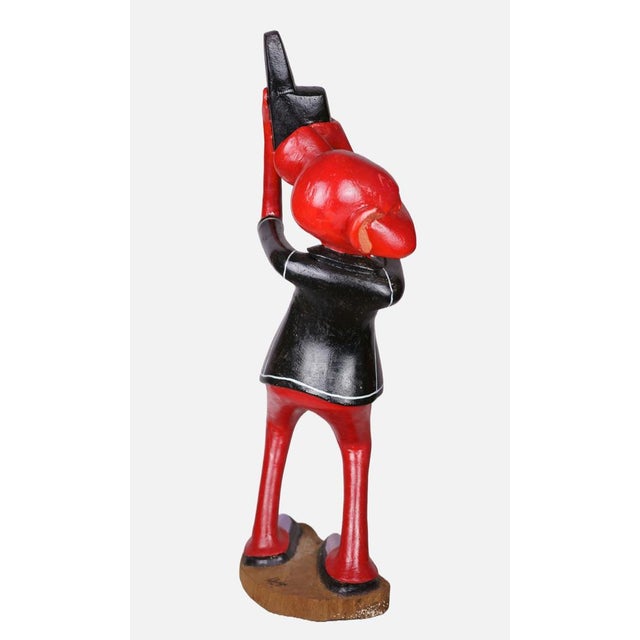 George Lilanga, Sculpture of a Red Figure, 1995, Wood For Sale - Image 4 of 7