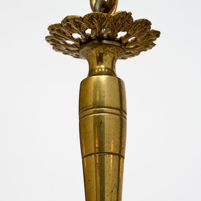 1930s Vintage French, Bronze, Petite Chandelier For Sale - Image 5 of 9