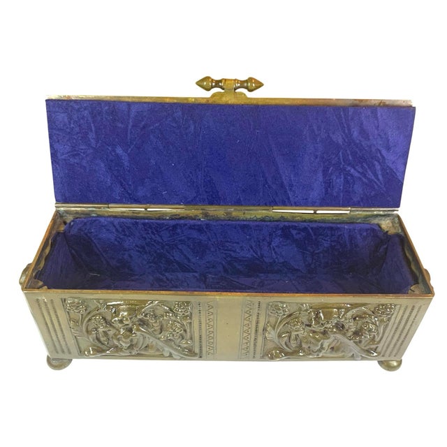 19th C Bronze Jewelry Casket/Box With Bats (Or Goblins) All Around For Sale - Image 11 of 12
