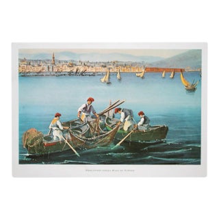 1964 "Fishermen in the Bay of Naples", First Edition Full-Color Print For Sale