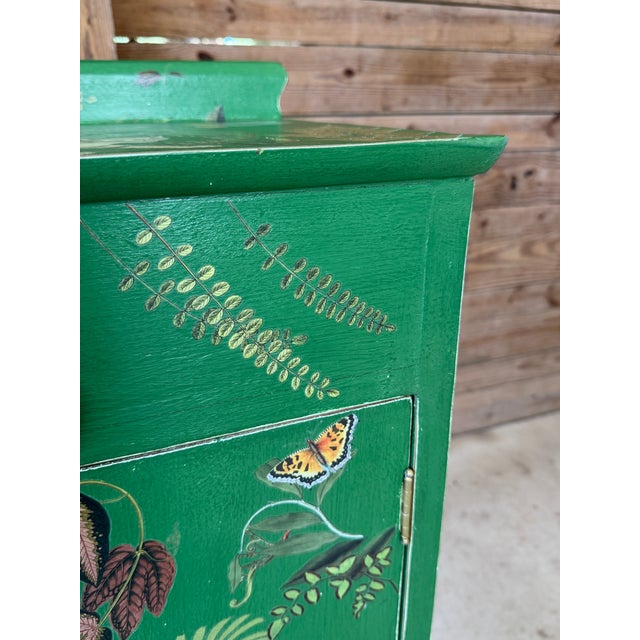 Vintage Custom Painted Tropical Leopard Cabinet With Lion Pull For Sale In Naples, FL - Image 6 of 12