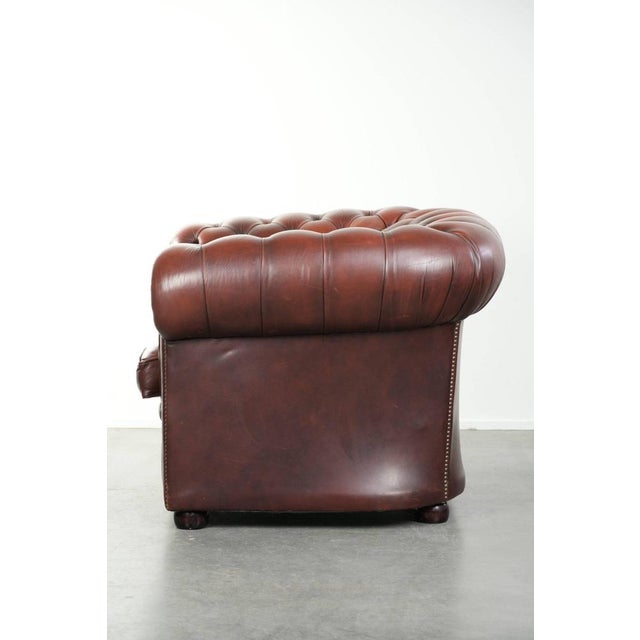 Chesterfield Club Chair in Cowhide For Sale - Image 5 of 15