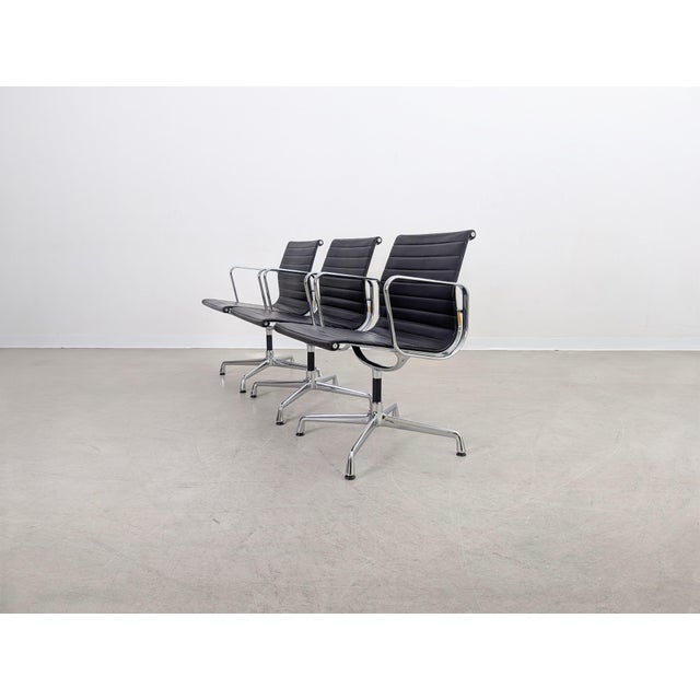 Metal EA 108 Chair in Black Leather by Charles & Ray Eames for Vitra For Sale - Image 7 of 17