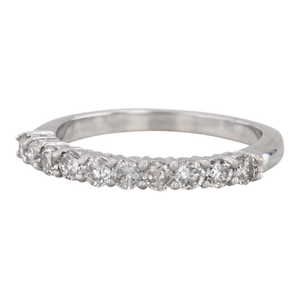 0.90ctw Diamond Wedding Band 14k White Gold Size 10 Stackable Annivesary Ring
