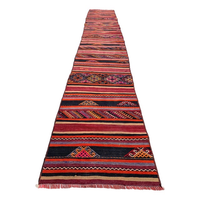 Turkish Narrow Kilim Runner Rug For Sale