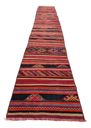 Turkish Narrow Kilim Runner Rug