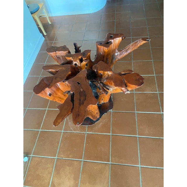 American 1970s Natural Tree Stump Dining Table For Sale - Image 3 of 11