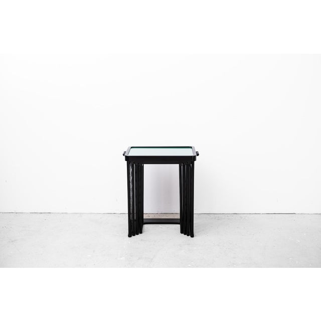Art Nouveau Nesting Table Set after 1905 Design by Prof. Josef Hoffmann, Vienna, c.1980, Set of 4 For Sale - Image 14 of 18