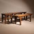 Vintage Rustic Bench with Stool and Coffee Table in Elm, 1980s, Set of 3 For Sale - Image 14 of 15