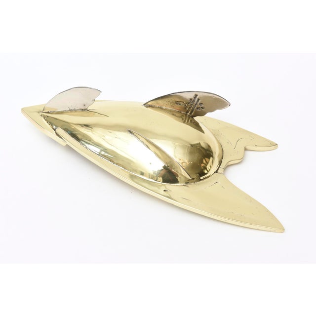 Vintage Abalone, Silver Plate and Brass Fish Bowl, 1950's, Restored For Sale - Image 9 of 10