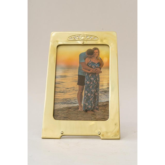 Art Deco picture Frame vienna around 1920s Picture size that fitts: H: 16,5cm W: 11cm Brass polished and stove enameled Glass
