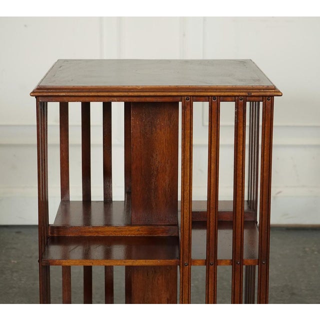 Sheraton Revival Revolving Bookcase End Table For Sale - Image 5 of 14