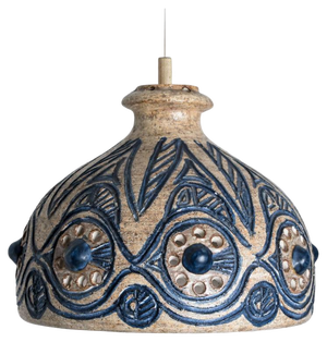 Bulb Beige Ceramic Pendant Light, 1970