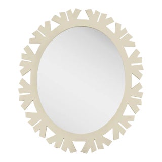 Fleur Home Audubon Bamboo Sticks Oval Mirror in Delaware Putty, 26x31 For Sale