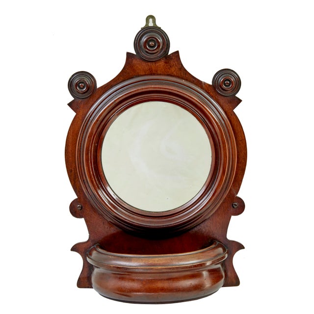 Wood Antique Carved Mahogany Toilet Mirror, 1880 For Sale - Image 7 of 7