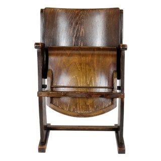 Vintage Czech Cinema Chair in Wood from Ton, 1940s For Sale