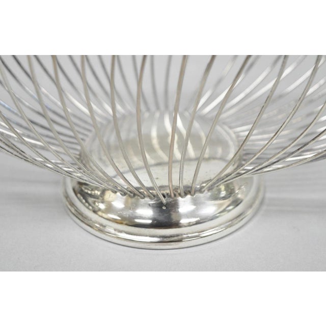 Vintage Mid Century Modern El De Uberti Italy Silver Plated Wire Wine Bottle Holder For Sale - Image 10 of 14