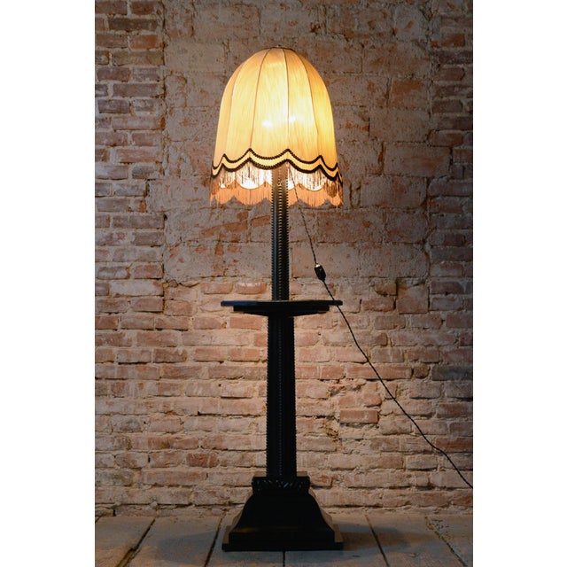 Art Deco Floor Lamp in Beech and Oak, Czech, 1910s For Sale - Image 11 of 14