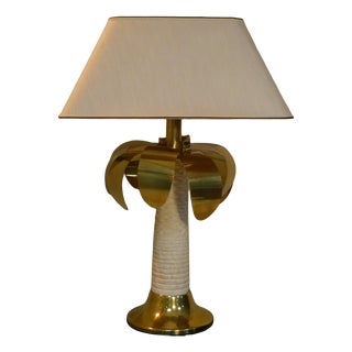 Palma Table Lamp in Brass and Resin, Italy, 1970s For Sale
