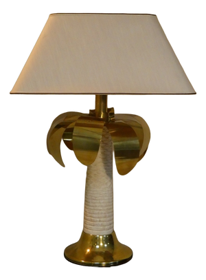 Palma Table Lamp in Brass and Resin, Italy, 1970s