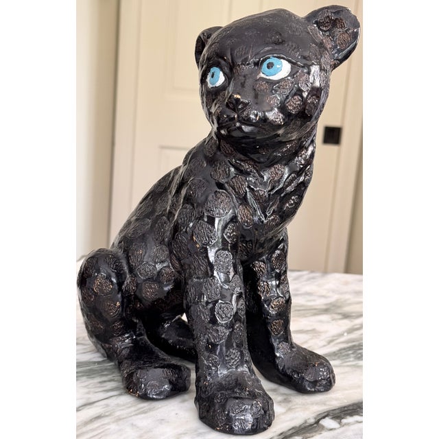 Vintage Studio Art Black Leopard Figure For Sale - Image 14 of 18