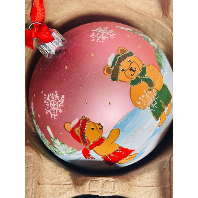Vintage Jumbo Handpainted European Christmas Ornaments in Box For Sale In Miami - Image 6 of 11