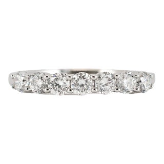 14k White Gold Seven Across Half Eternity 0.45ct Lab Grown Diamond Wedding Band, Size 5.25 For Sale