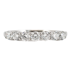 14k White Gold Seven Across Half Eternity 0.45ct Lab Grown Diamond Wedding Band, Size 5.25