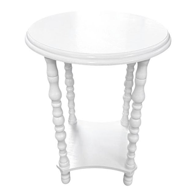 White Turned Spindle Leg Side Table For Sale - Image 4 of 6